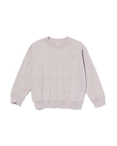 kindertrui sweatstof blokken grijs grijs - 30723817GREY - HEMA