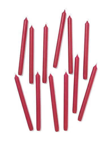lange huishoudkaarsen &Oslash;2.2x29 donkerrood - 12 stuks donkerrood 2,2 x 29 - 13503286 - HEMA