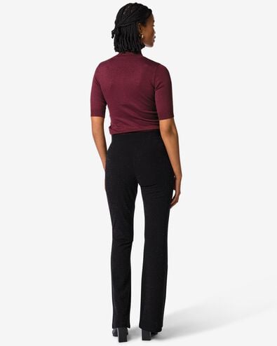 damesbroek flared glitter zwart zwart - 36212580BLACK - HEMA