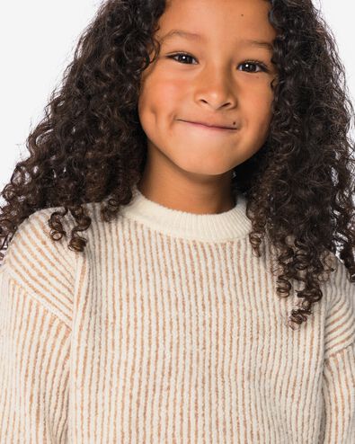 kindertrui rib strepen beige beige - 30729206BEIGE - HEMA