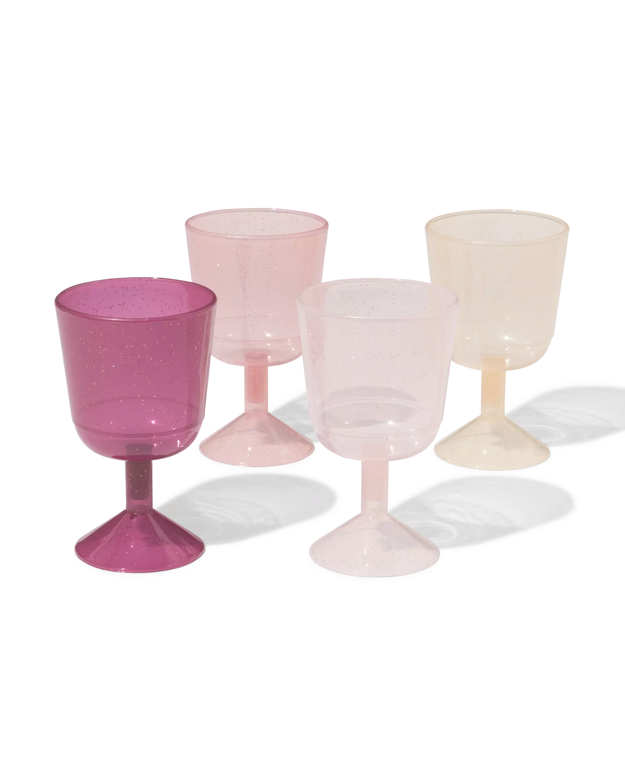 verres à vin réutilisables pailletés - 4 pièces
