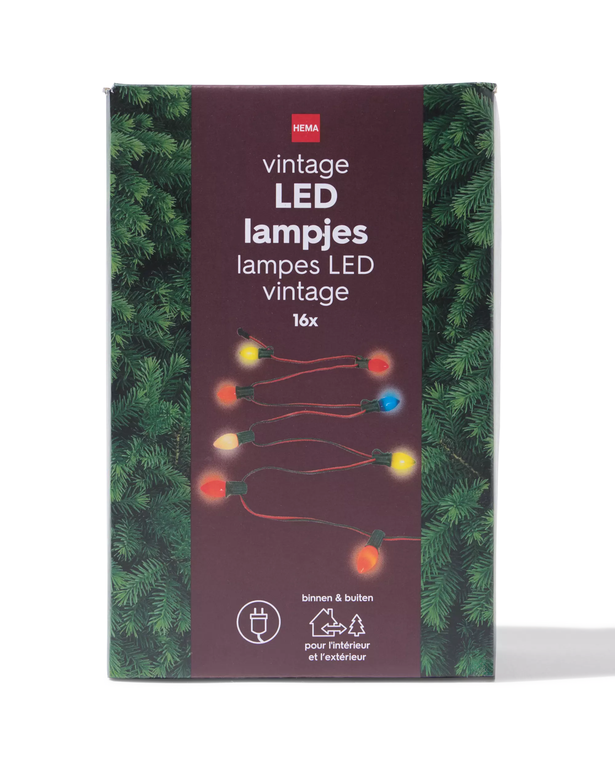 lichtsnoer 3m met 16 led vintage kerstlampjes voor binnen en buiten