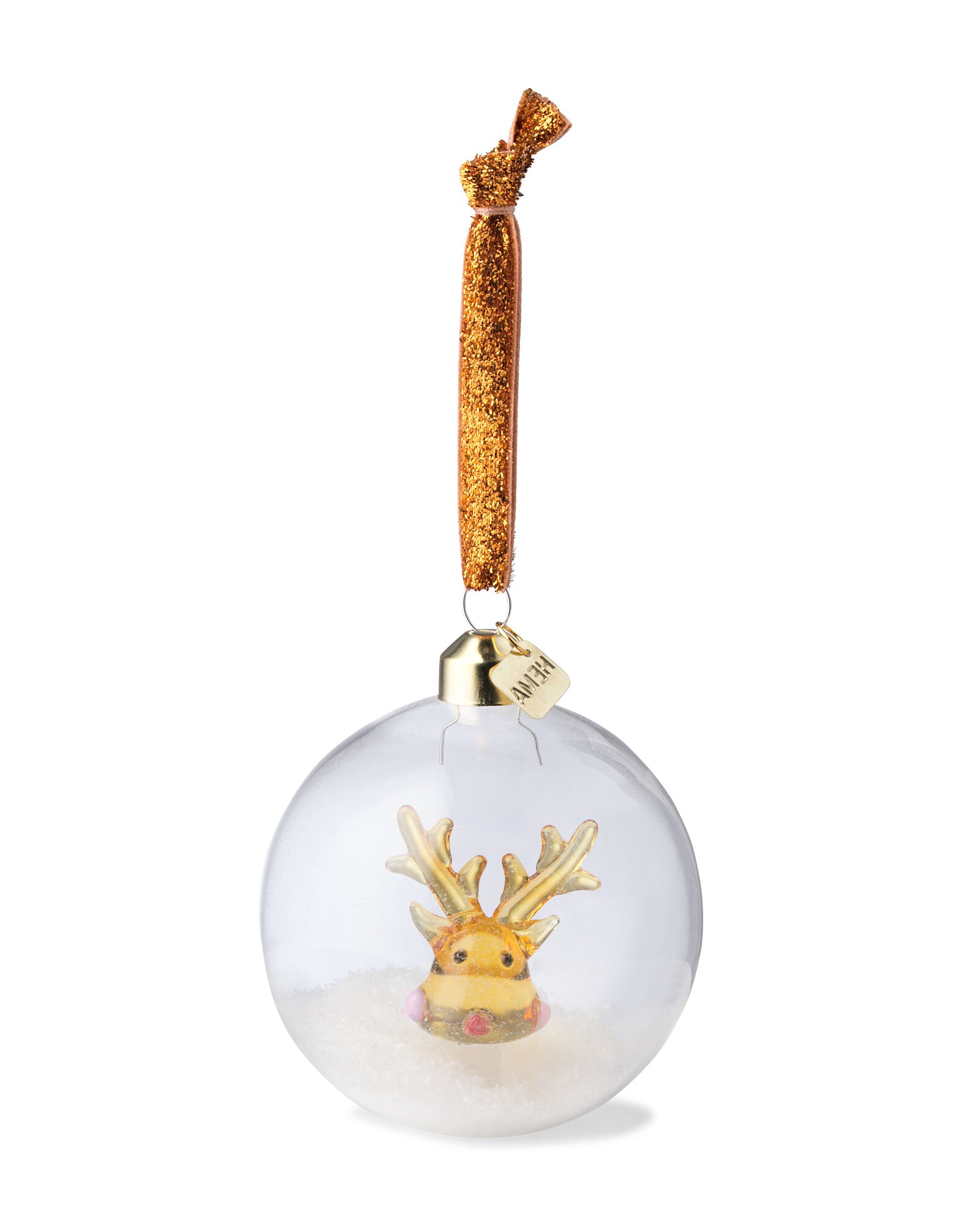 kersthanger ⌀8cm glas rendier - 25102150 - HEMA