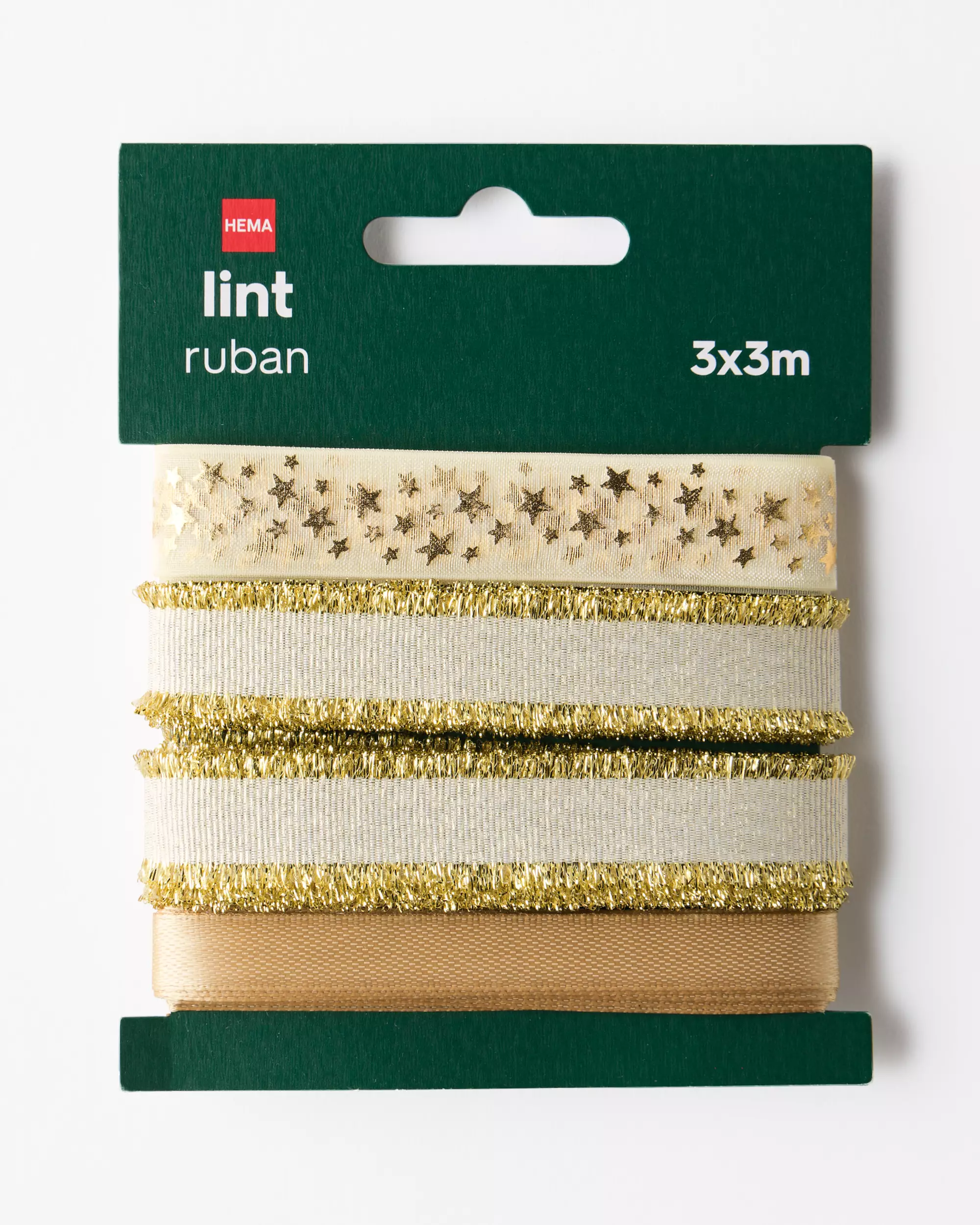 Geschenkbänder, 3 m, Gold – 3 Stück