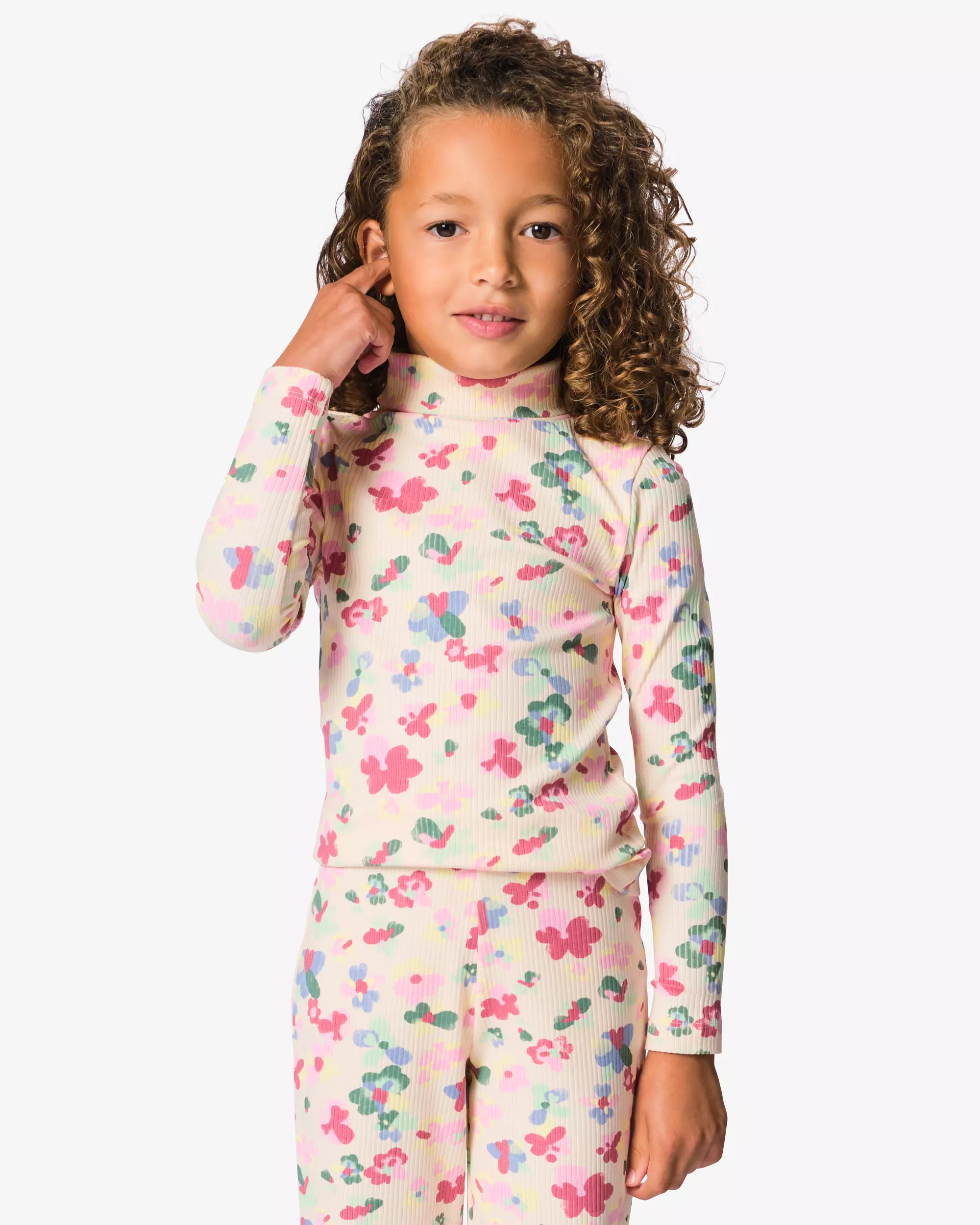 t-shirt enfant côtelé fleurs