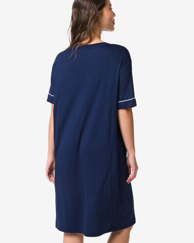 chemise de nuit femme viscose bleu fonc&eacute; - 23410326DARKBLUE - HEMA