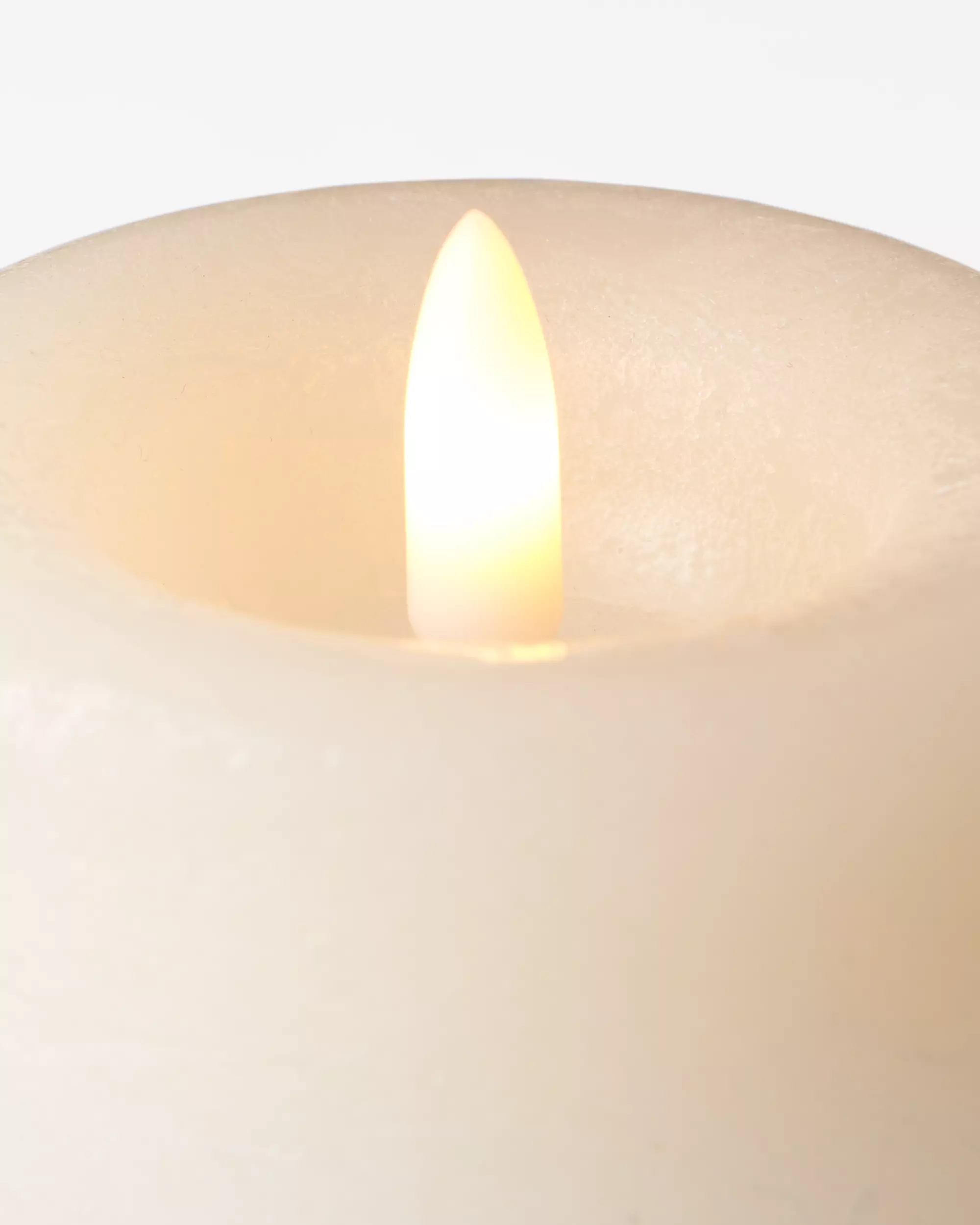 bougie cylindrique led ⌀7,5 x 10 cm rustique ivoire