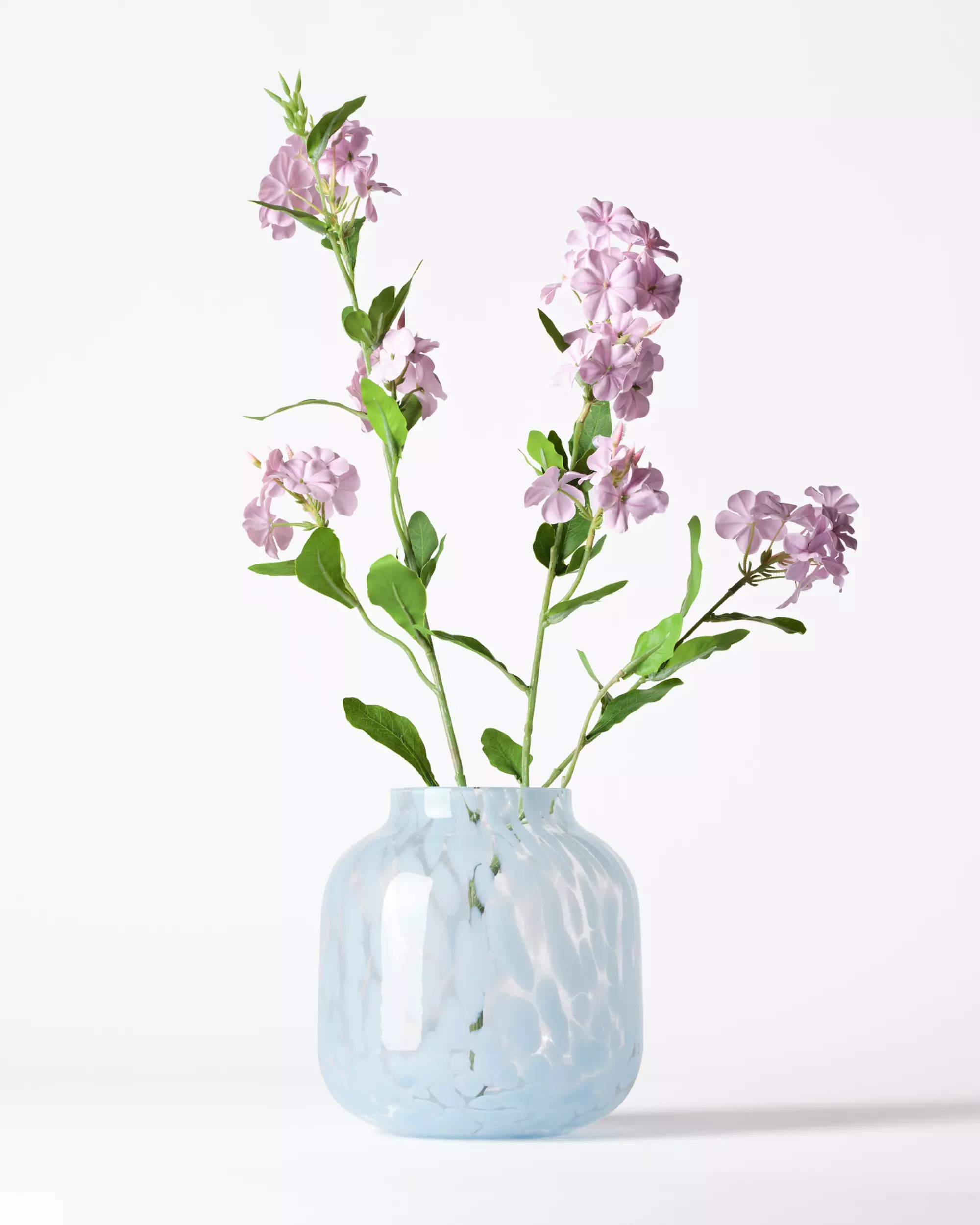Vase, ⌀ 15 × 18 cm, Bink, Glas, gesprenkelt, Blau
