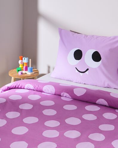 housse de couette enfant 140x200 coton doux monstre violet - 5760097 - HEMA