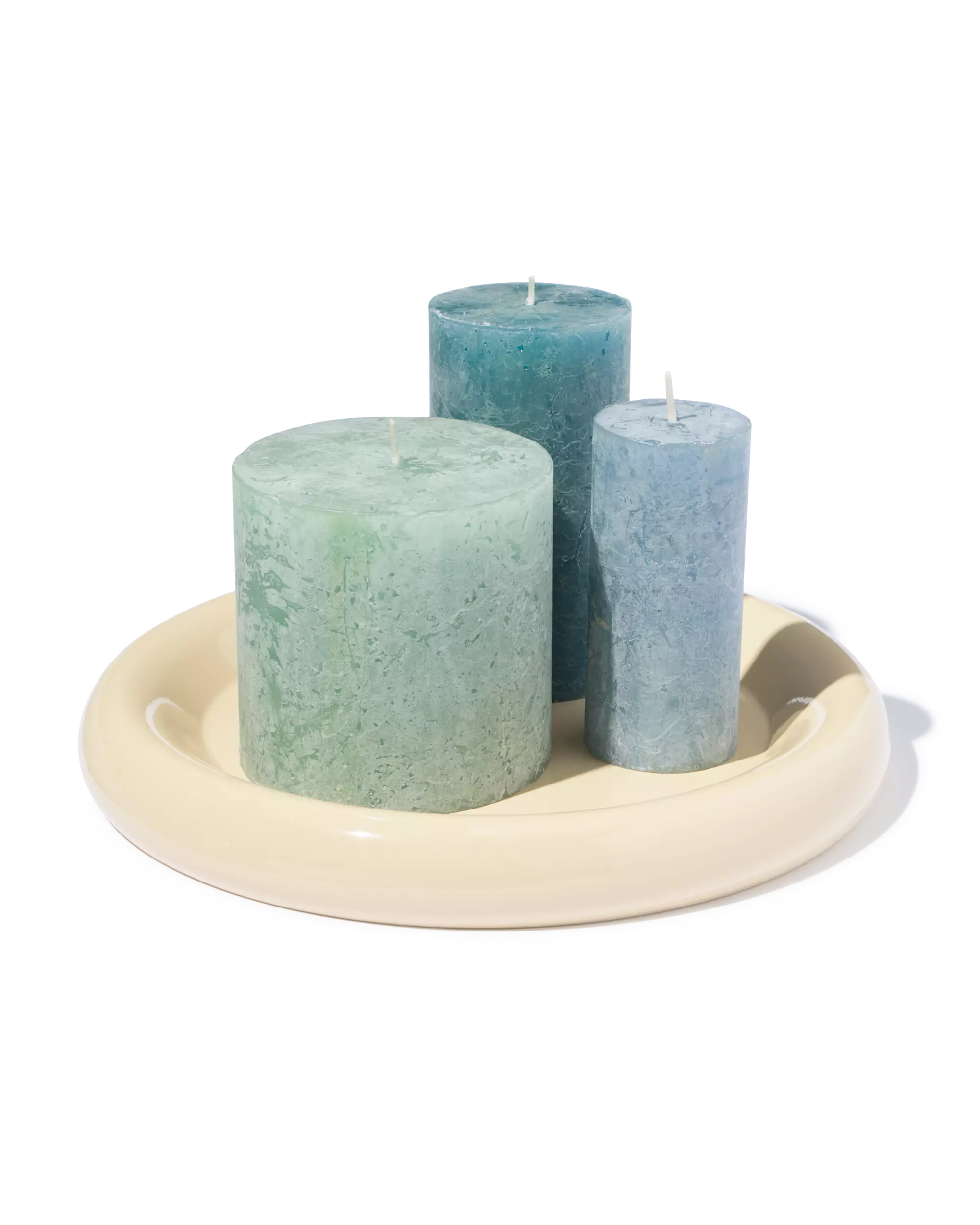 kaarsonderzetter ⌀20cm metaal crème