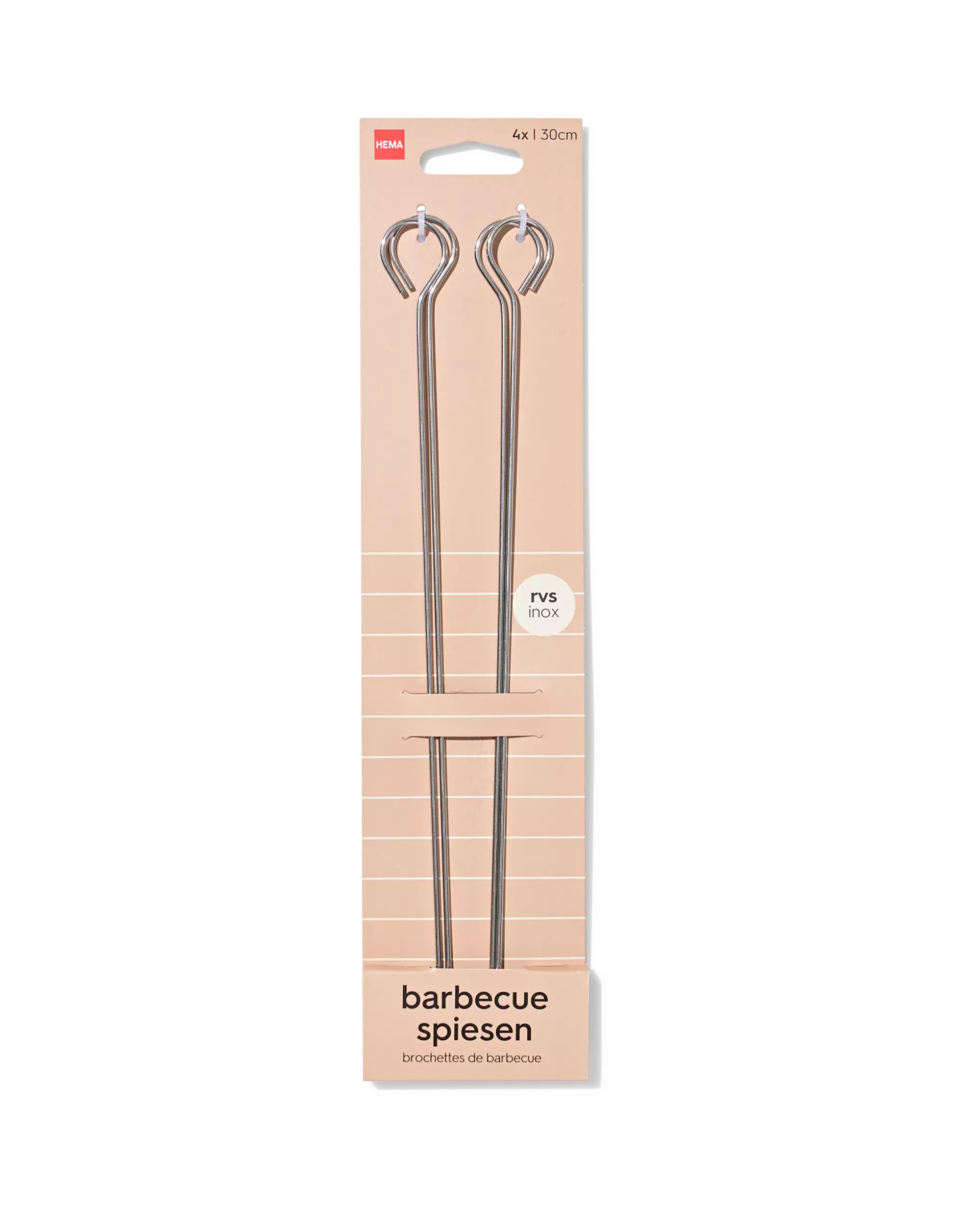 4 brochettes à barbecue inox 30cm