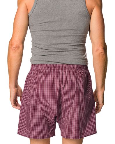 Lockere Herren-Boxershorts, kariert dunkelrot dunkelrot - 19190550DARKRED - HEMA
