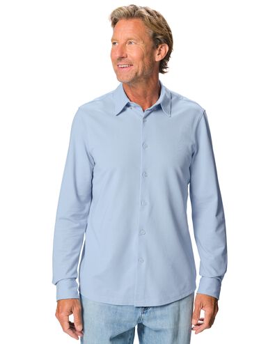 chemise homme Billy piqu&eacute; bleu clair bleu clair - 2101960LIGHTBLUE - HEMA