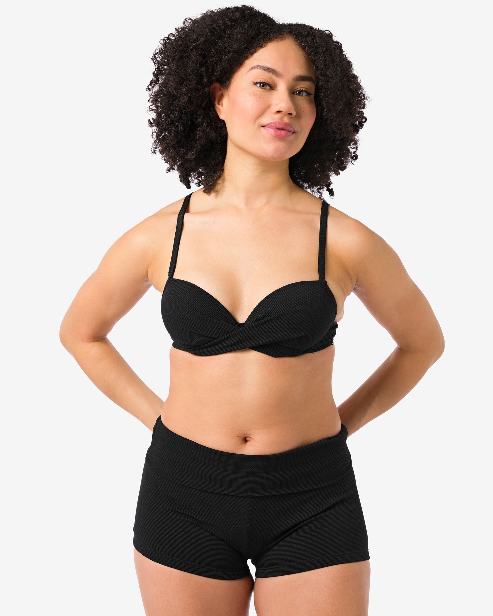 short de bikini femme avec ourlet rabattable noir noir - 22351580BLACK - HEMA