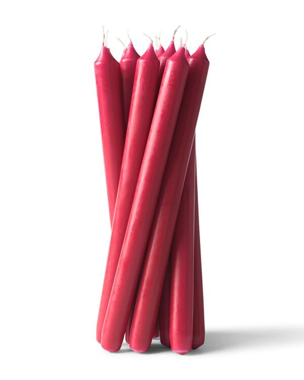 12 bougies longues &Oslash;2.2x29 rouge fonc&eacute;&nbsp; rouge fonc&eacute; - 13503286DARKRED - HEMA