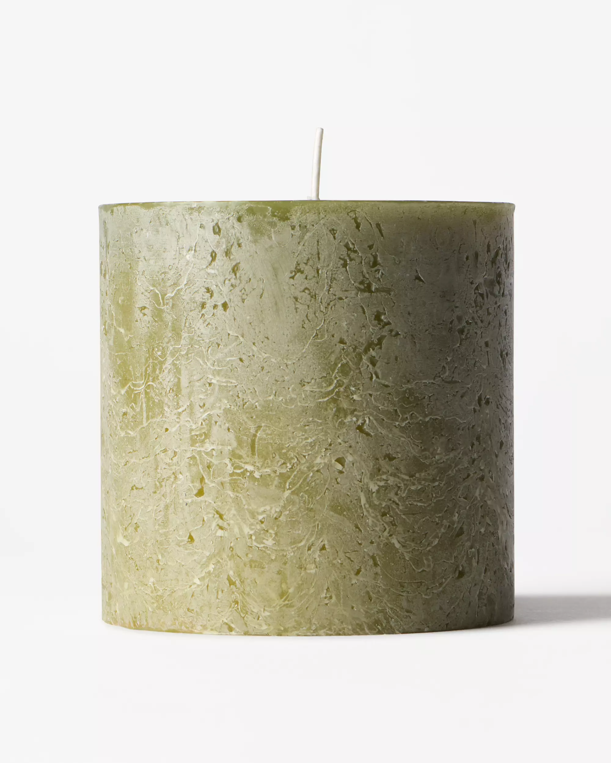 bougie cylindrique ⌀10x10cm rustique olive