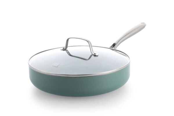 sauteuse BK avec couvercle &Oslash;28 cm c&eacute;ramique sans PFAS verte sauteuse 28 cm - 80190231SAUTEPAN28CM - HEMA