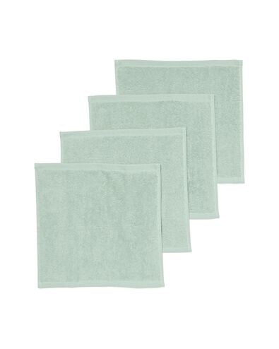 4 serviettes pour visage 30x30 vert poudr&eacute; - qualit&eacute; &eacute;paisse - 5245409 - HEMA