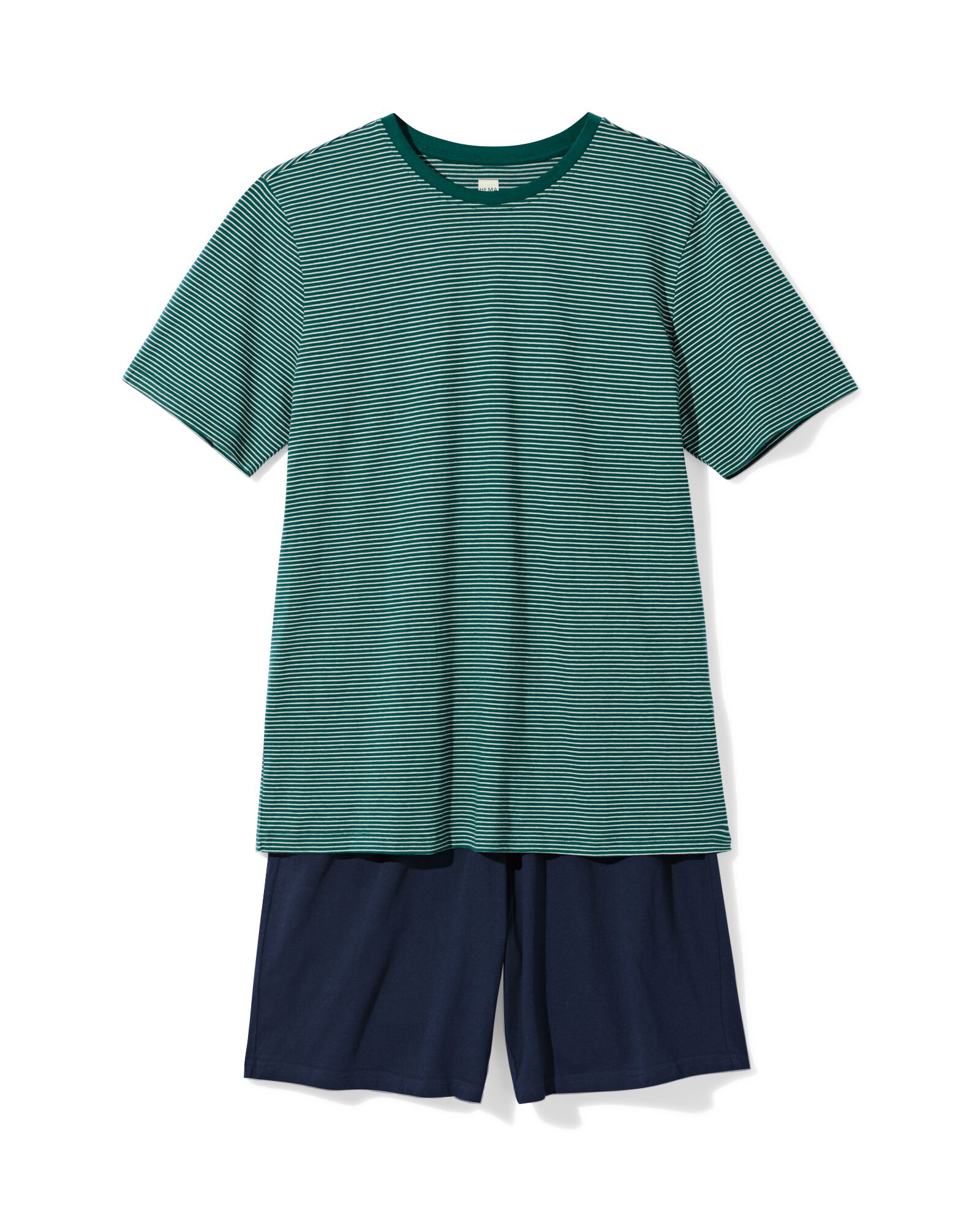pyjashort homme Jaap jersey rayures vert fonc&eacute; - 23686520DARKGREEN - HEMA