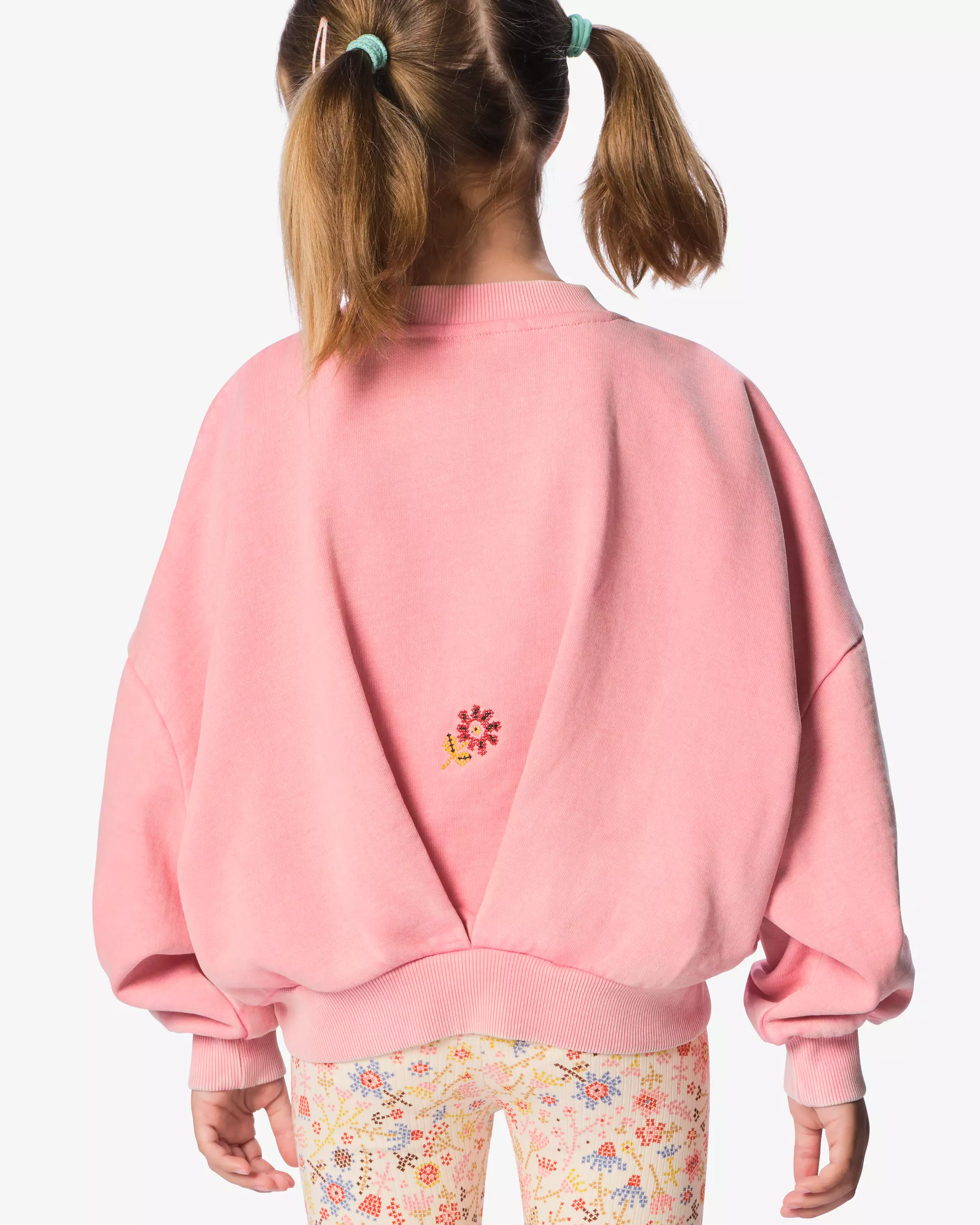 pull enfant tissu sweat fleurs