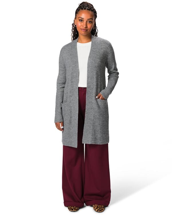 Damen-Strickjacke mittelgrau mittelgrau - 36302660MIDGREY - HEMA