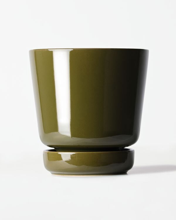 cache-pot ⌀11x12 cm c&eacute;ramique verte - 13326308 - HEMA
