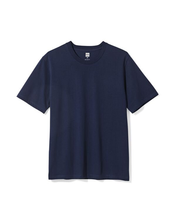 t-shirt homme Elias coupe d&eacute;contract&eacute;e bleu fonc&eacute; bleu fonc&eacute; - 2129950DARKBLUE - HEMA