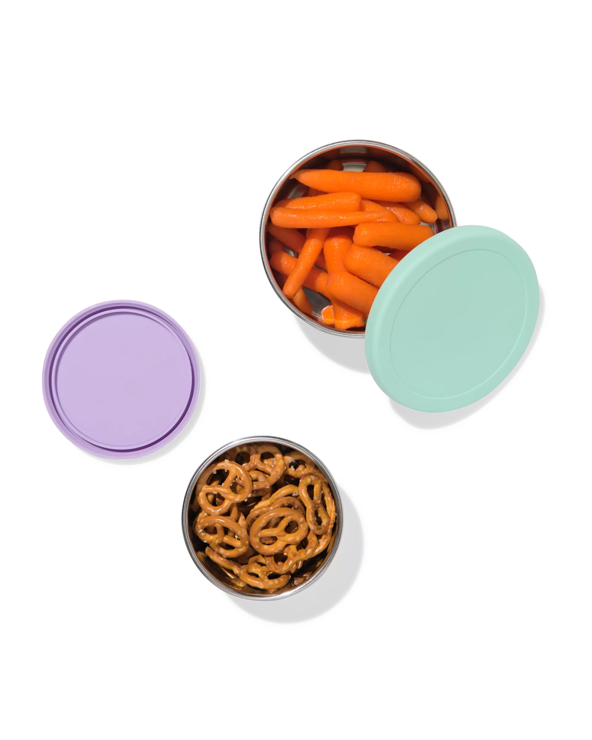 Snackboxen, Edelstahl, Violett-Mintgrün – 2 Stück