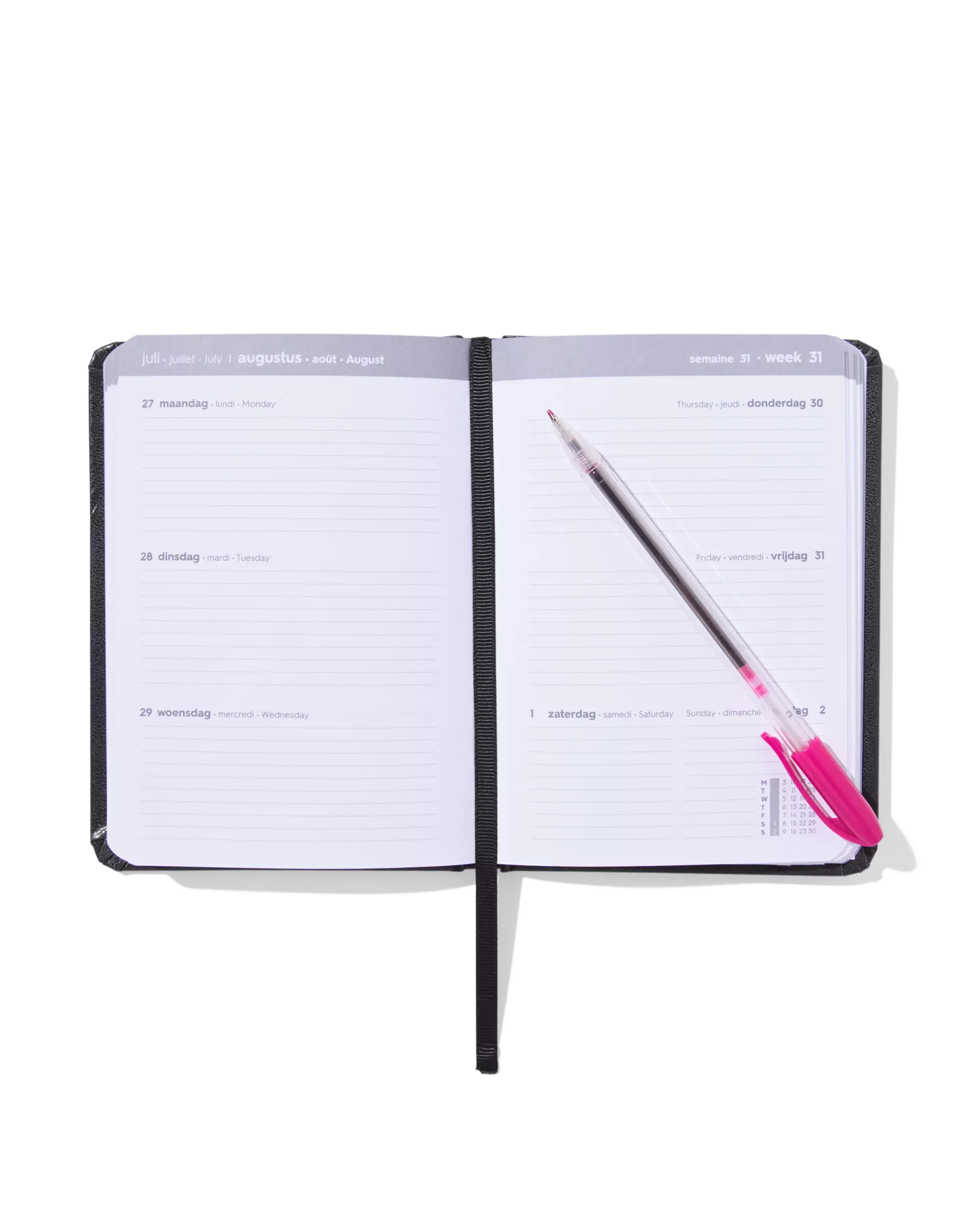agenda 2026 A6 PU noir
