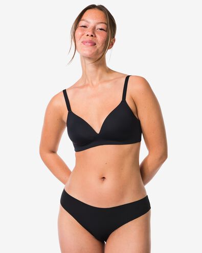 damesstring micro kant zwart zwart - 19605150BLACK - HEMA