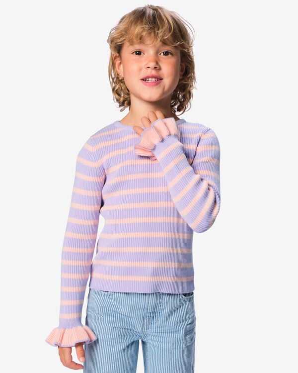 pull enfant c&ocirc;tel&eacute; ray&eacute; lilas lilas - 30846743LILAC - HEMA