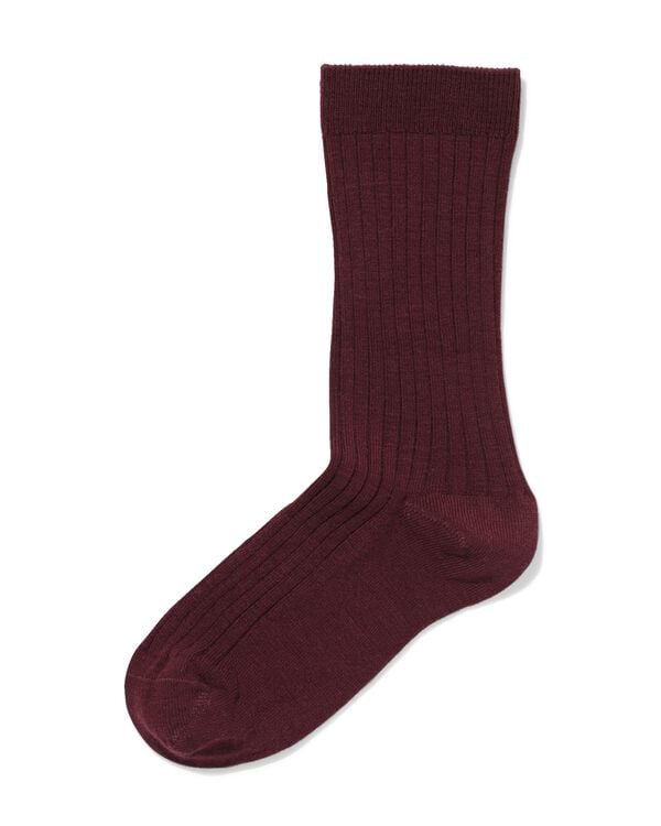 damessokken naadloos rib bordeauxrood