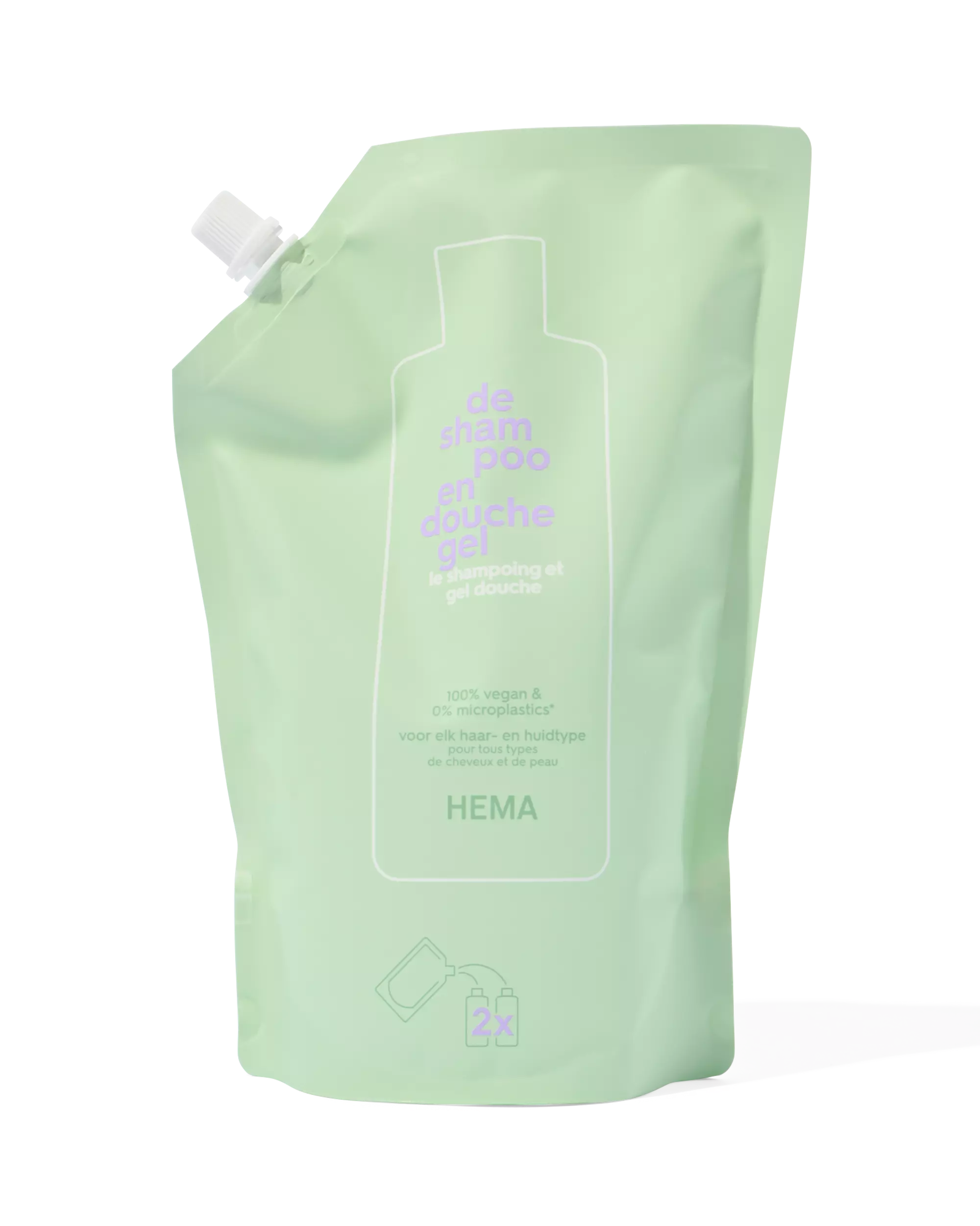navulverpakking shampoo en douchegel 1000ml