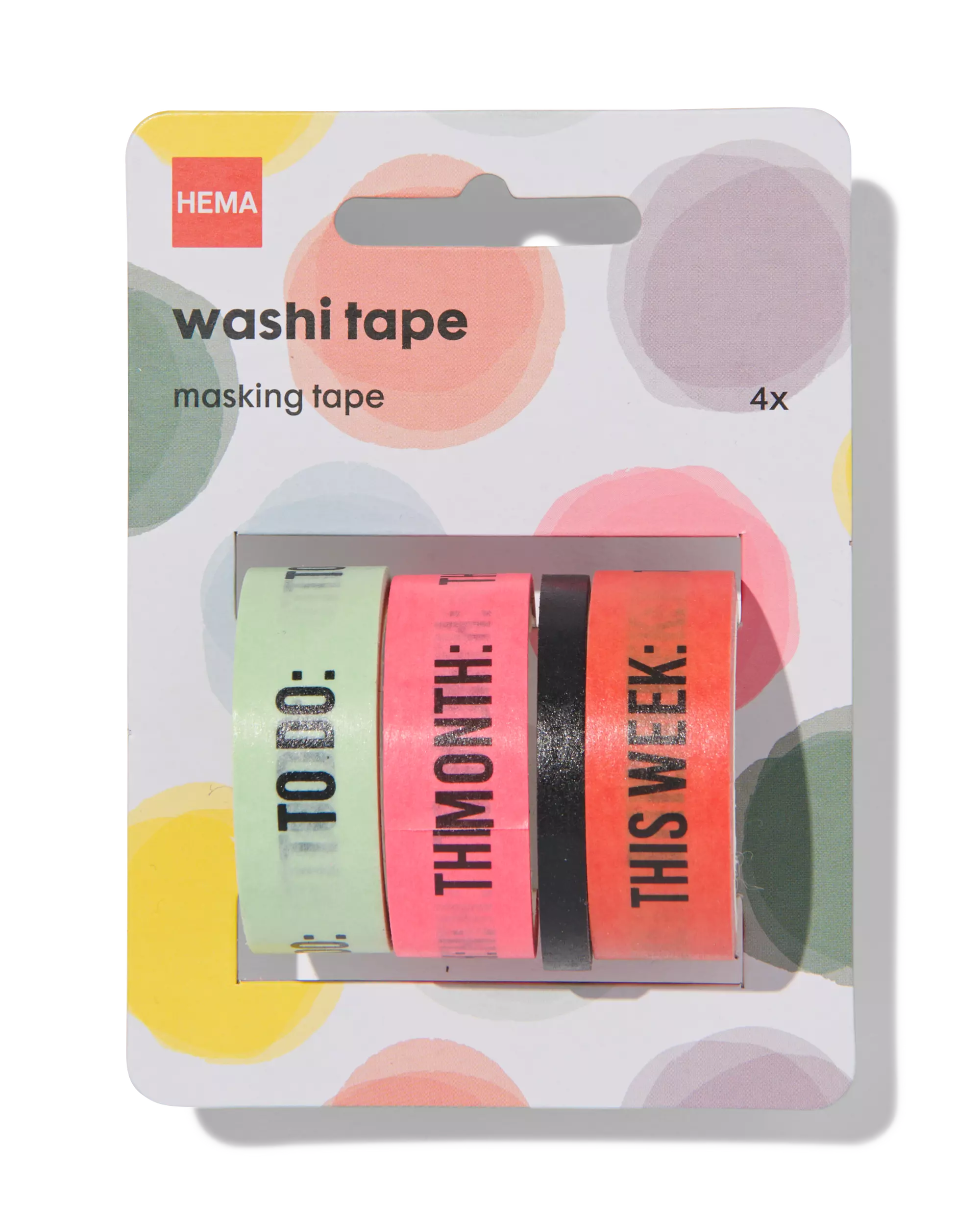 4 rouleaux de ruban adhésif washi