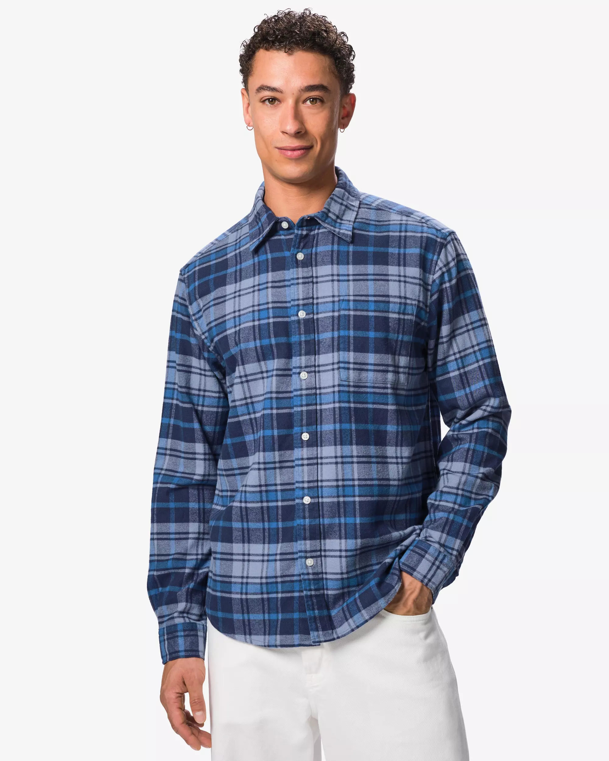 Herren-Oberhemd, Flanell, Karomuster