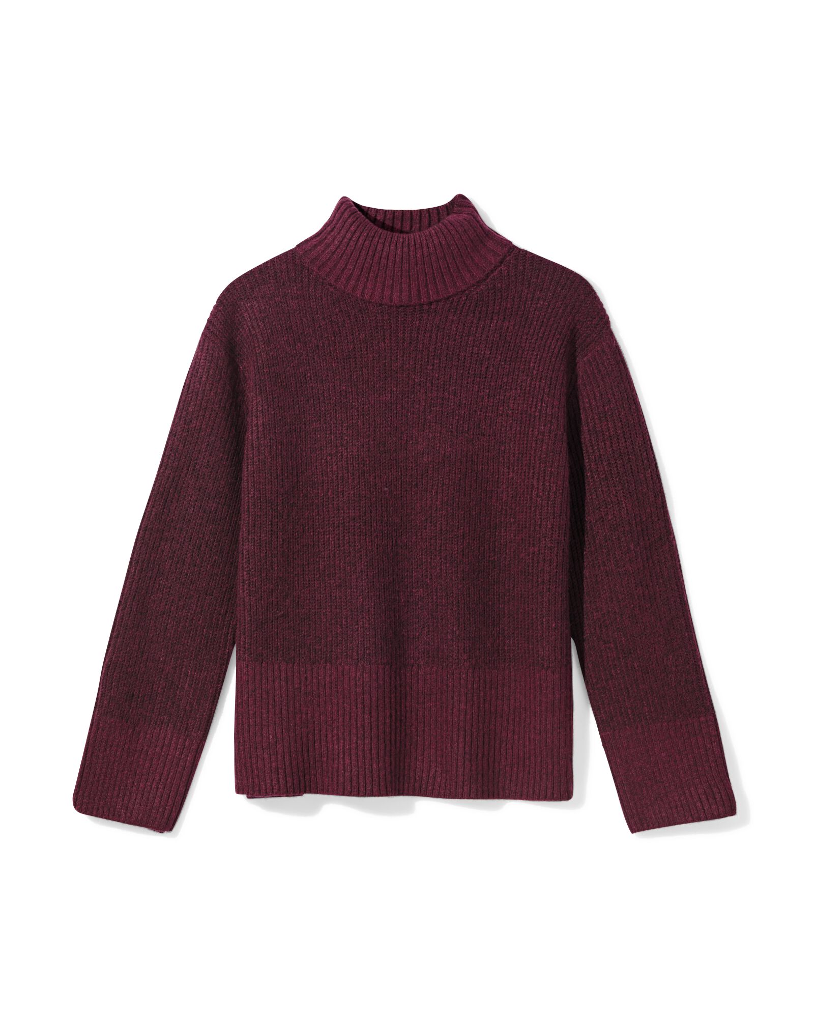 pull &agrave; col roul&eacute; femme polyester bordeaux bordeaux - 36307240BURGUNDYRED - HEMA