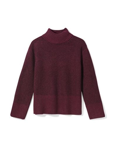 pull &agrave; col roul&eacute; femme polyester bordeaux bordeaux - 36307240BURGUNDYRED - HEMA