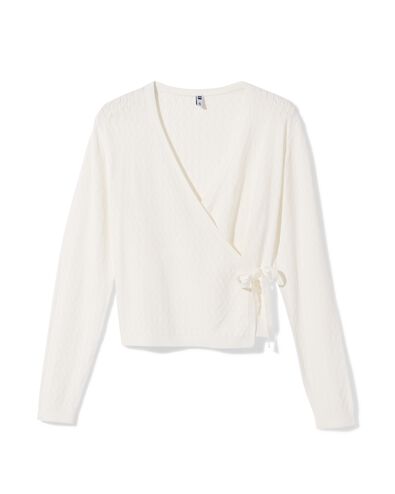 cardigan femme Fally ajour&eacute; blanc - 36251440WHITE - HEMA