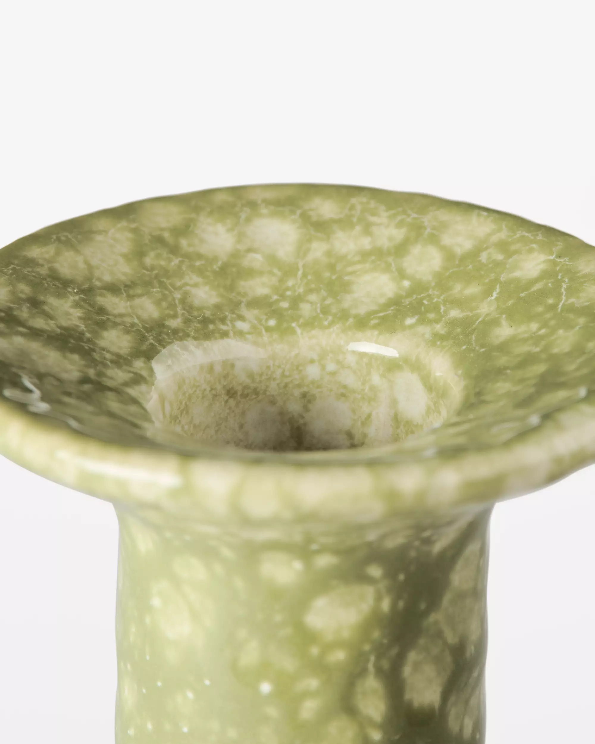 kandelaar ⌀8x20cm Zwier keramiek spikkel groen