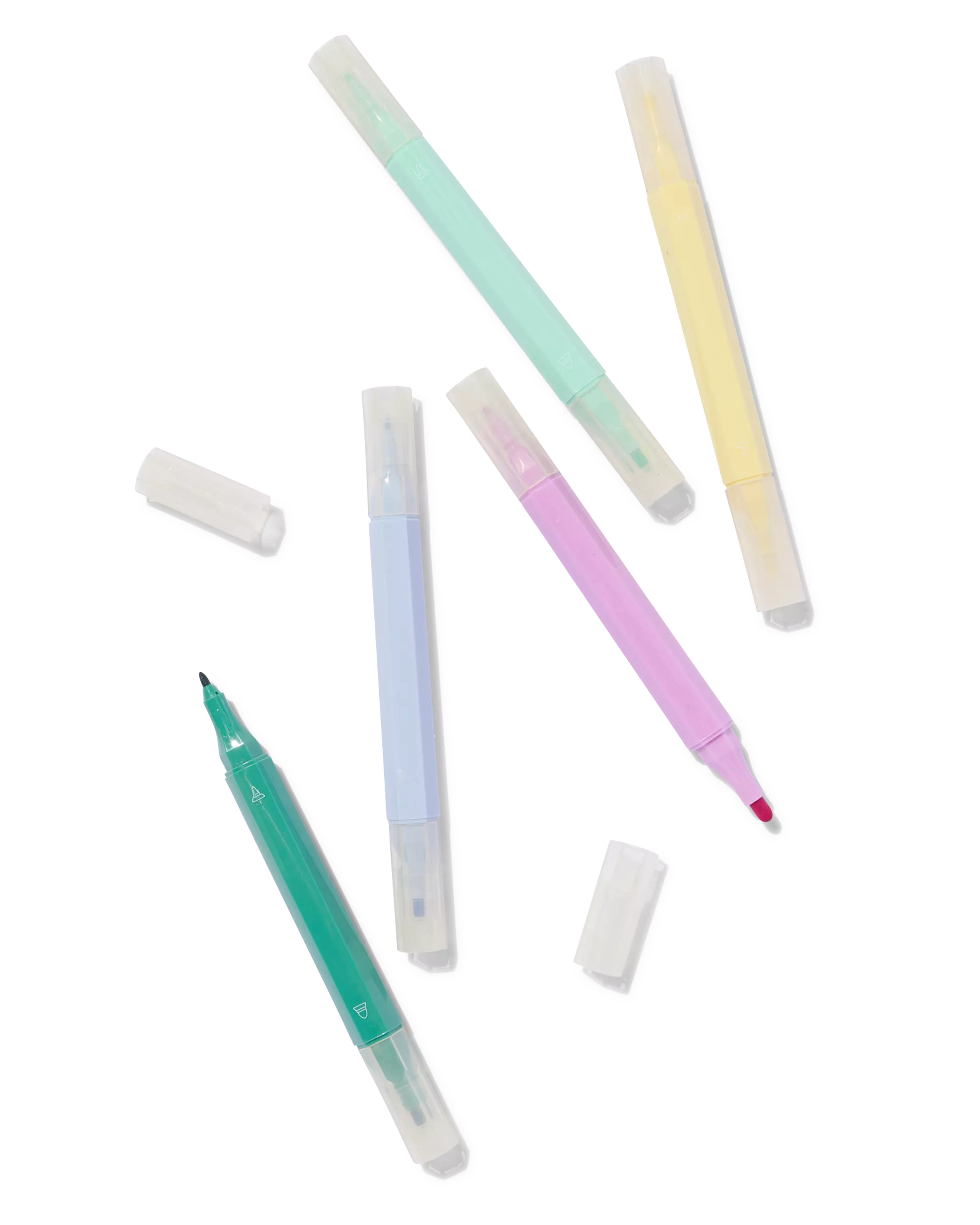 surligneurs à 2 pointes - lot de 5