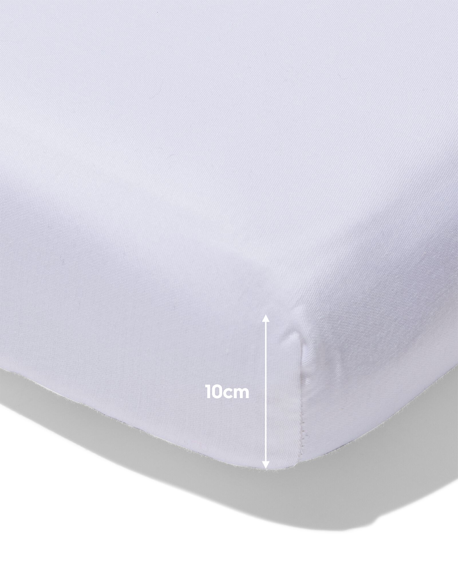 Topper-Spannbettlaken 90 &times; 220 cm, Hotel, Baumwollsatin, Wei&szlig; - 5180118 - HEMA