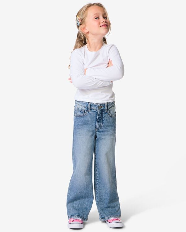 kinderjeans wijd lichtblauw lichtblauw - 30838805LIGHTBLUE - HEMA