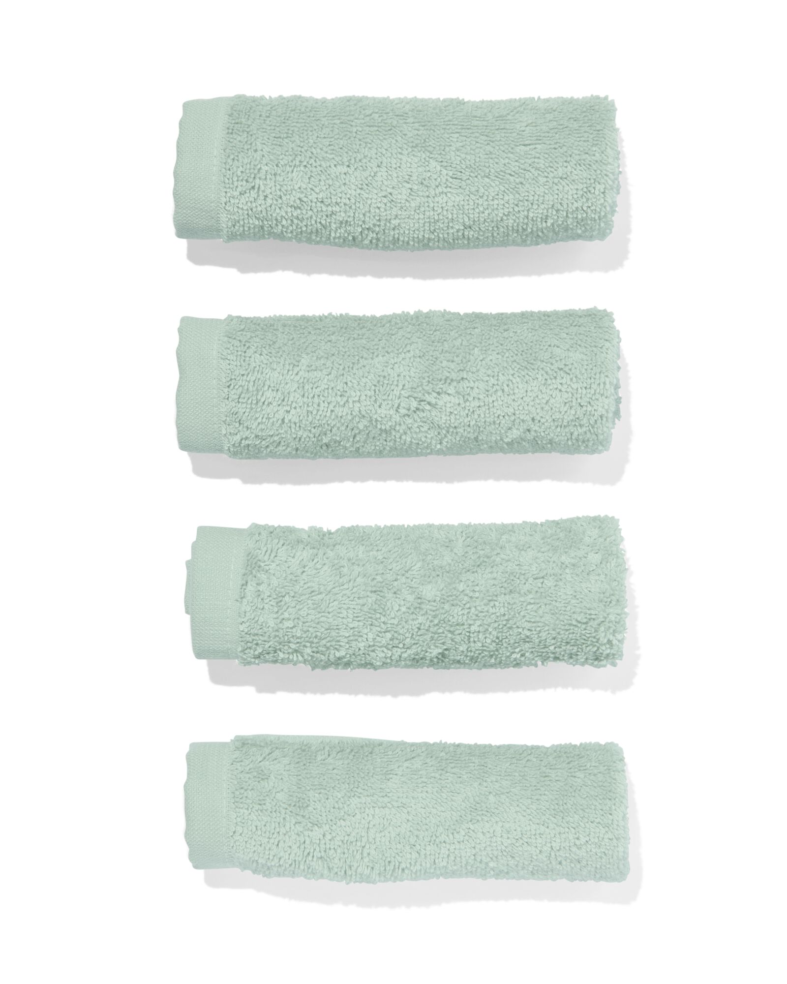 4 serviettes pour visage 30x30 vert poudr&eacute; - qualit&eacute; &eacute;paisse - 5245409 - HEMA