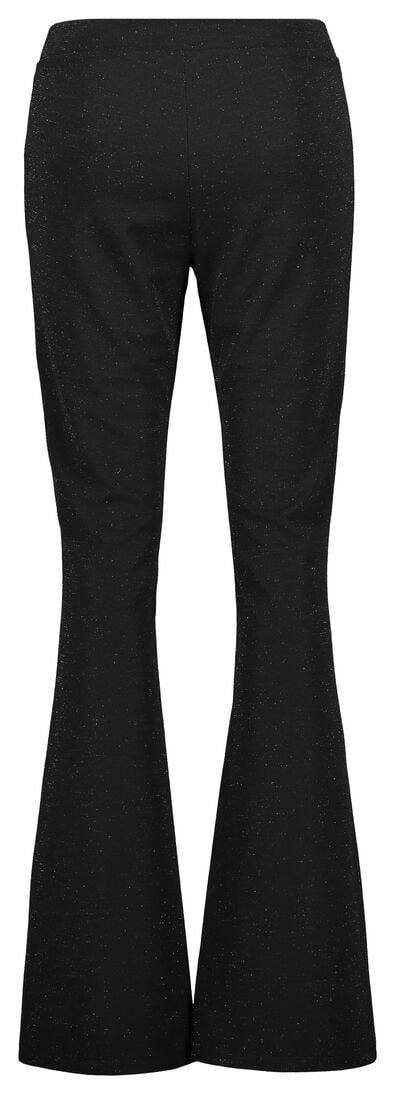 damesbroek flared glitter zwart zwart - 36212580BLACK - HEMA