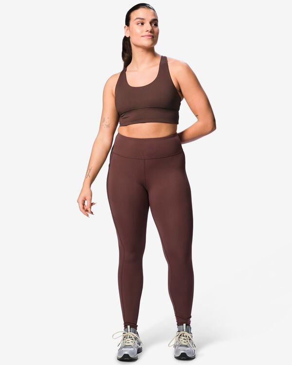 legging sport femme  marron fonc&eacute; marron fonc&eacute; - 36004790DARKBROWN - HEMA