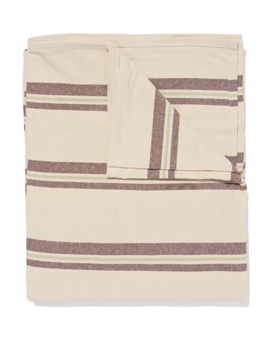 tafelkleed XL 320x145cm katoen strepen bruin - 5300102 - HEMA