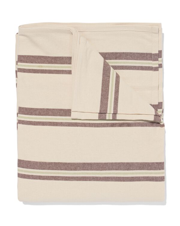 tafelkleed XL 320x145cm katoen strepen bruin - 5300102 - HEMA