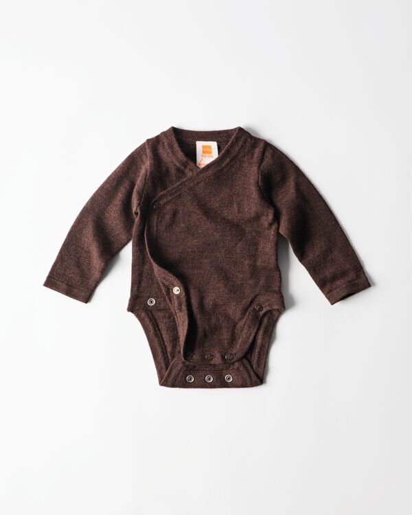 body crois&eacute; &eacute;volutif nouveau-n&eacute; laine m&eacute;rinos marron marron - 33462620BROWN - HEMA