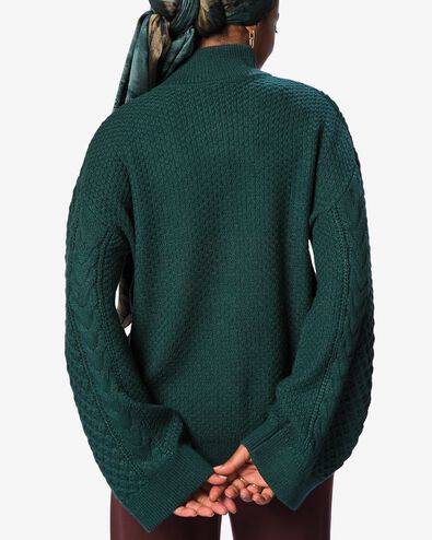 damesvest Zelda kabel grofgebreid zeegroen zeegroen - 36214580SEAGREEN - HEMA