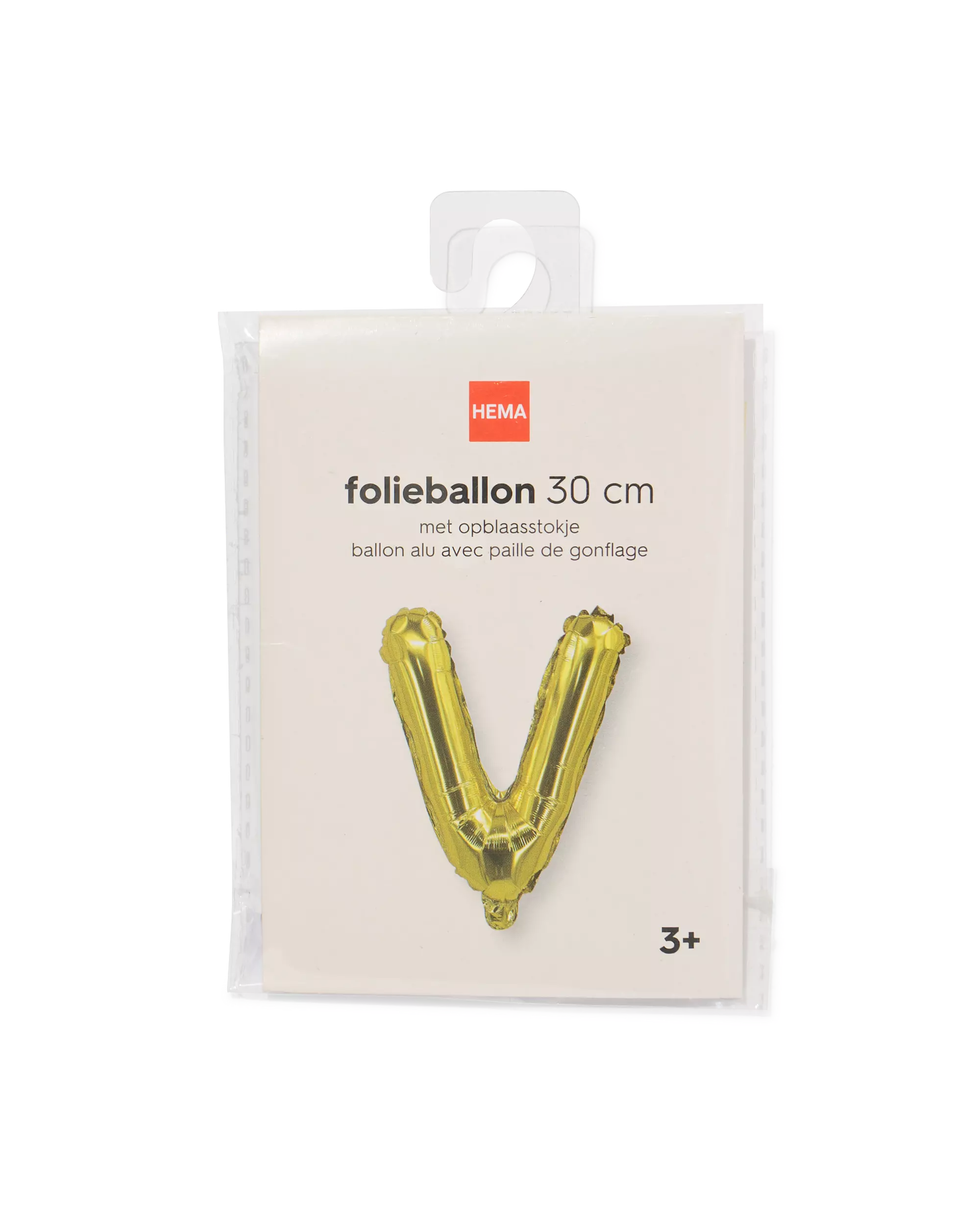 ballon alu lettre V 30cm doré